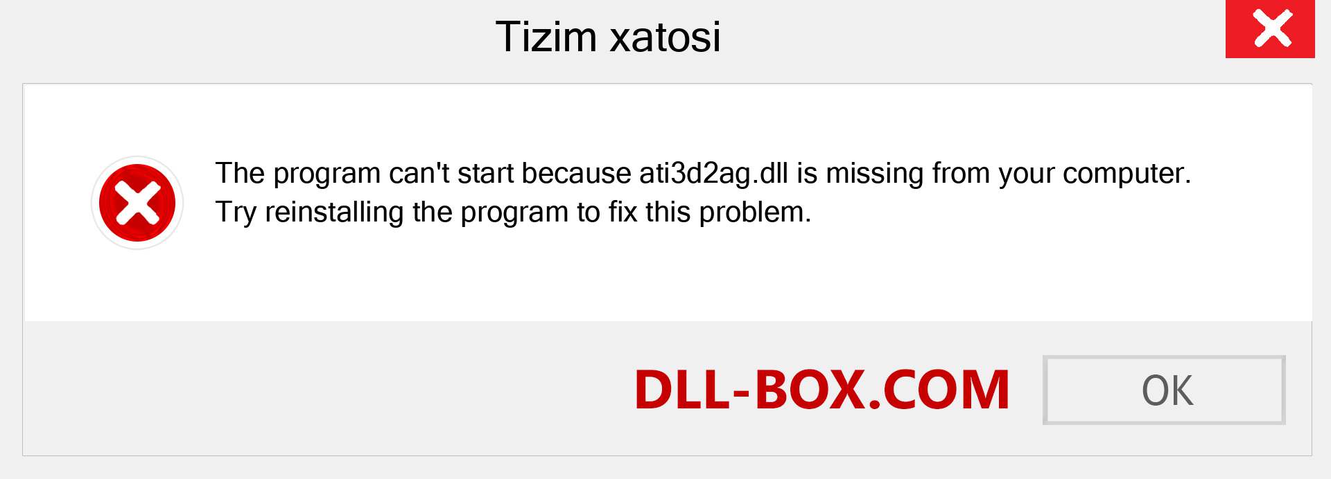 ati3d2ag.dll fayli yo'qolganmi?. Windows 7, 8, 10 uchun yuklab olish - Windowsda ati3d2ag dll etishmayotgan xatoni tuzating, rasmlar, rasmlar